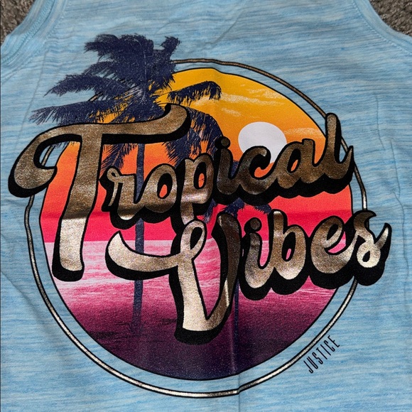 Justice Tropical Vibes Tank Top Girls (10) NEW - Picture 2 of 7